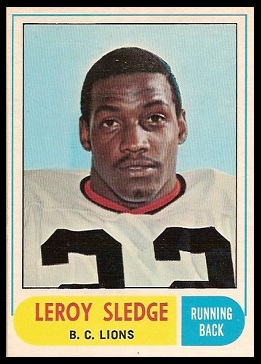 Leroy Sledge 1968 O-Pee-Chee CFL football card