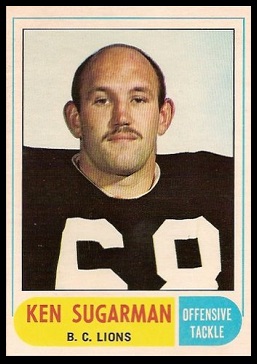 Ken Sugarman 1968 O-Pee-Chee CFL football card
