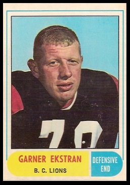 Garner Ekstran 1968 O-Pee-Chee CFL football card