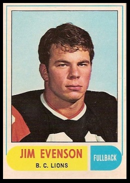 Jim Evenson 1968 O-Pee-Chee CFL football card