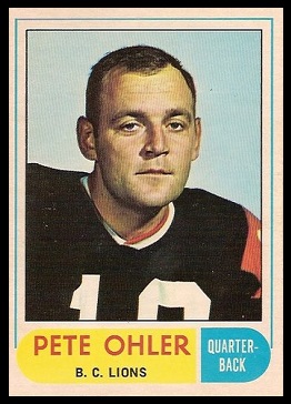 Pete Ohler 1968 O-Pee-Chee CFL football card