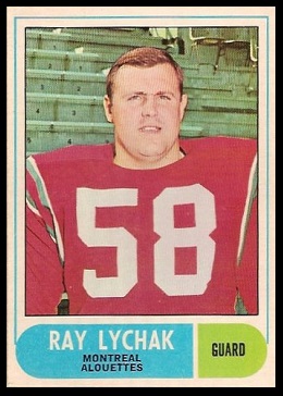 Ray Lychak 1968 O-Pee-Chee CFL football card