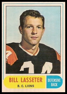 Bill Lasseter 1968 O-Pee-Chee CFL football card
