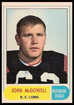 John McDowell 1968 O-Pee-Chee CFL football card