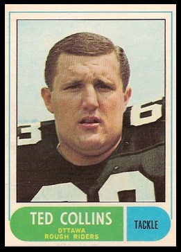 Ted Collins 1968 O-Pee-Chee CFL football card
