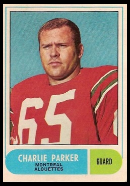 Charlie Parker 1968 O-Pee-Chee CFL football card