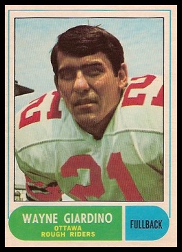 Wayne Giardino 1968 O-Pee-Chee CFL football card