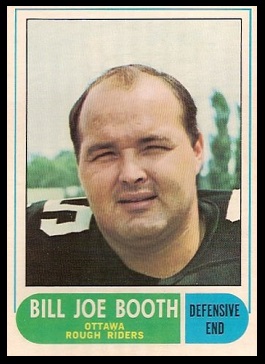 Billy Joe Booth 1968 O-Pee-Chee CFL football card