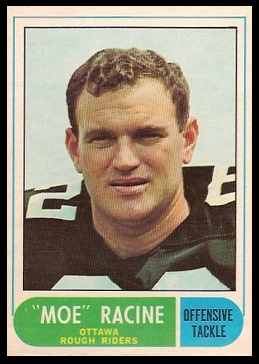 Moe Racine 1968 O-Pee-Chee CFL football card