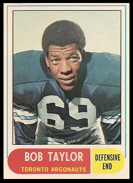 Bob Taylor 1968 O-Pee-Chee CFL football card Bob Taylor 1968 O-Pee-Chee CFL football card