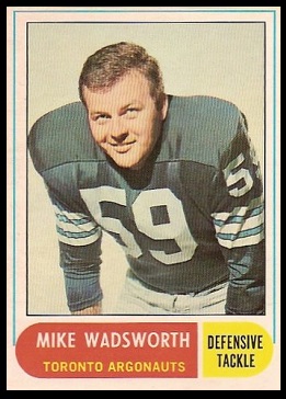 Mike Wadsworth 1968 O-Pee-Chee CFL football card