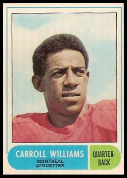 Carroll Williams 1968 O-Pee-Chee CFL football card