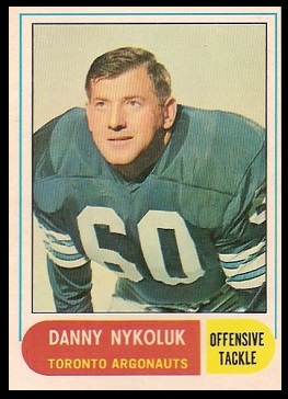 Danny Nykoluk 1968 O-Pee-Chee CFL football card