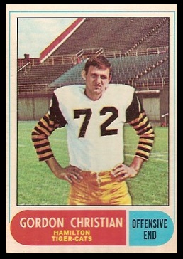 Gordon Christian 1968 O-Pee-Chee CFL football card