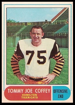 Tommy Joe Coffey 1968 O-Pee-Chee CFL football card Tommy Joe Coffey 1968 O-Pee-Chee CFL football card