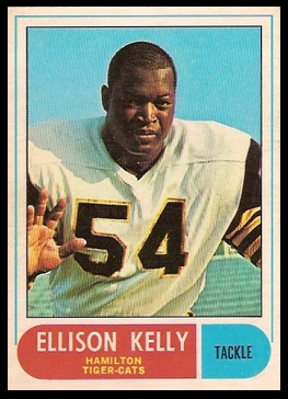 Ellison Kelly 1968 O-Pee-Chee CFL football card Ellison Kelly 1968 O-Pee-Chee CFL football card