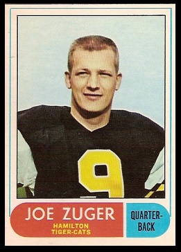 Joe Zuger 1968 O-Pee-Chee CFL football card