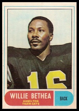 Willie Bethea 1968 O-Pee-Chee CFL football card