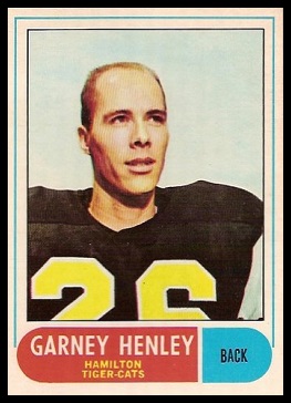 Garney Henley 1968 O-Pee-Chee CFL football card