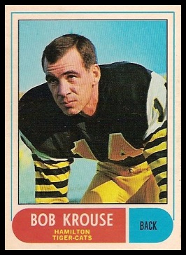 Bob Krouse 1968 O-Pee-Chee CFL football card