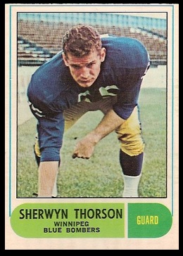 Sherwyn Thorson 1968 O-Pee-Chee CFL football card Sherwyn Thorson 1968 O-Pee-Chee CFL football card