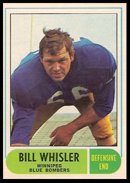 Bill Whisler 1968 O-Pee-Chee CFL football card