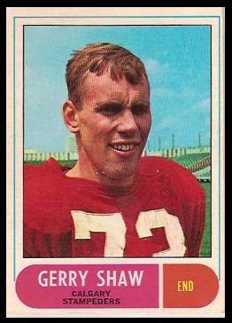 Gerry Shaw 1968 O-Pee-Chee CFL football card