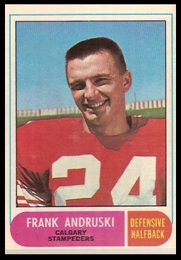 Frank Andruski 1968 O-Pee-Chee CFL football card