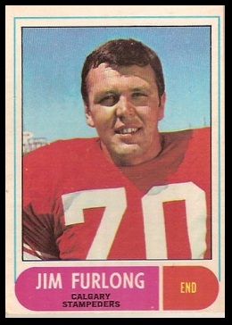 Jim Furlong 1968 O-Pee-Chee CFL football card