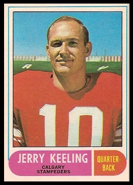 Jerry Keeling 1968 O-Pee-Chee CFL football card