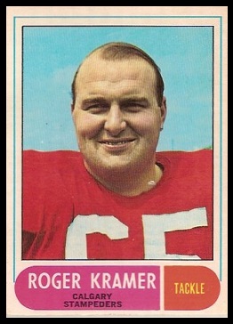 Roger Kramer 1968 O-Pee-Chee CFL football card