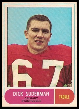Dick Suderman 1968 O-Pee-Chee CFL football card