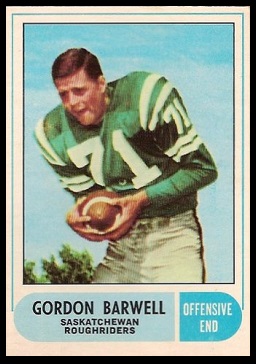 Gordon Barwell 1968 O-Pee-Chee CFL football card