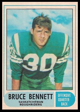 Bruce Bennett 1968 O-Pee-Chee CFL football card