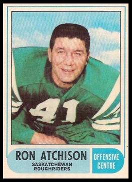 Ron Atchison 1968 O-Pee-Chee CFL football card