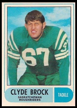 Clyde Brock 1968 O-Pee-Chee CFL football card