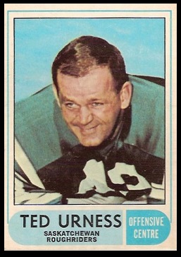 Ted Urness 1968 O-Pee-Chee CFL football card