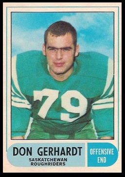 Don Gerhardt 1968 O-Pee-Chee CFL football card