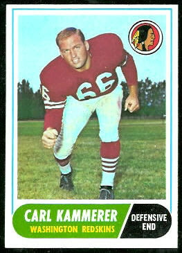 Carl Kammerer 1968 Topps football card