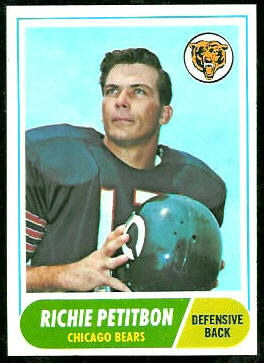 Richie Petitbon 1968 Topps football card Richie Petitbon 1968 Topps football card