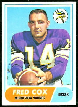 Fred Cox 1968 Topps football card