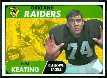 Tom Keating 1968 Topps football card Tom Keating 1968 Topps football card