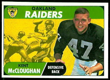 Kent McCloughan 1968 Topps football card