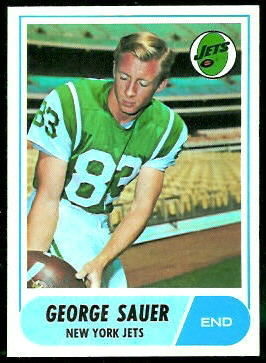 George Sauer Jr. 1968 Topps football card