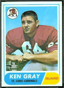 Ken Gray 1968 Topps football card