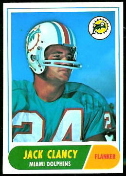 Jack Clancy 1968 Topps football card