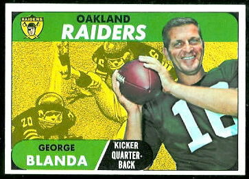 George Blanda 1968 Topps football card