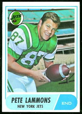 Pete Lammons 1968 Topps football card