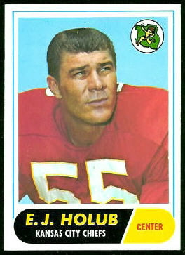 E.J. Holub 1968 Topps football card