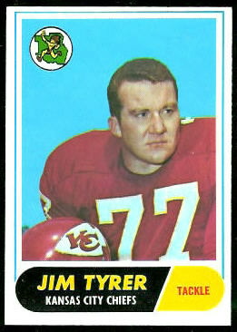 Jim Tyrer 1968 Topps football card Jim Tyrer 1968 Topps football card